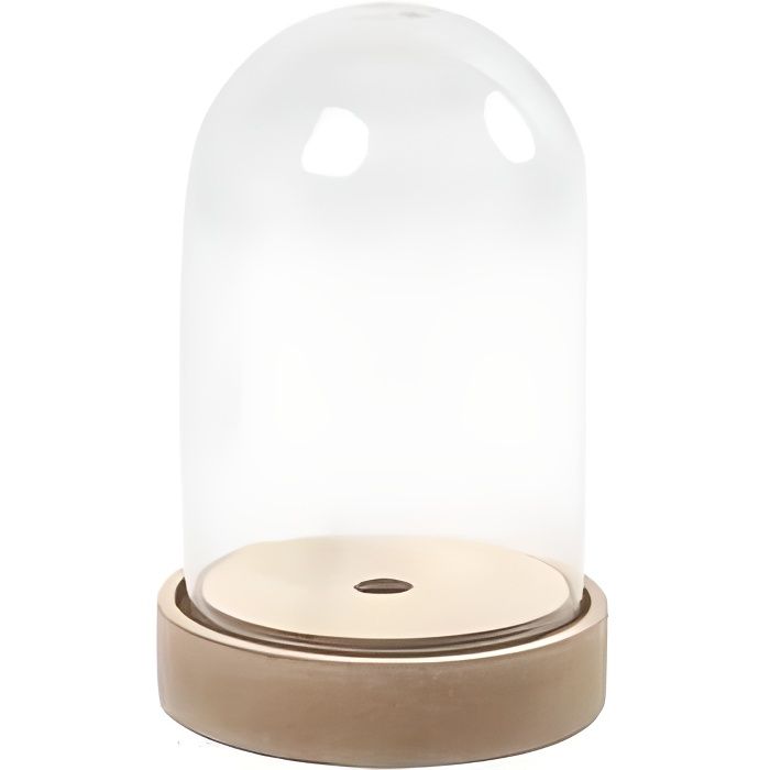 Cloche sur un socle en bois, h: 12,5 cm, d: 8 cm, 1Pq., format intérieur 10,3 cm