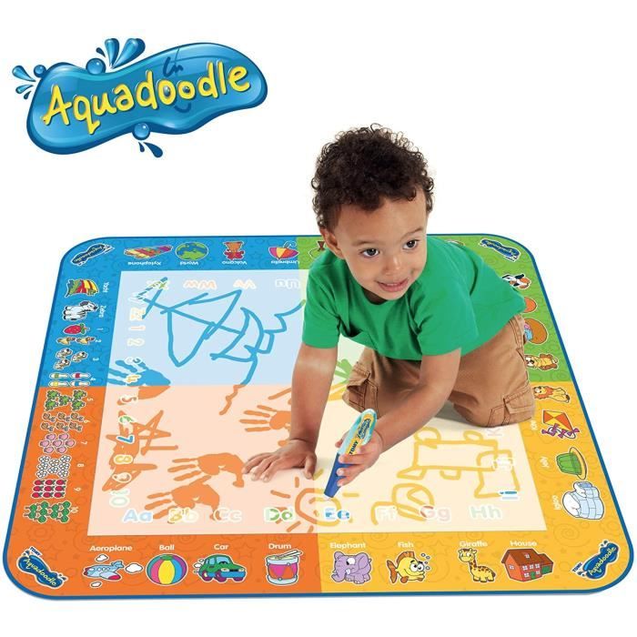 TOMY - Tapis Aquadoodle Classique 4 Couleurs, Tapis de Dessin à Eau, Coloriage Géant, Tapis d'Éveil, Cadeau de Noël Adapté aux Enfan