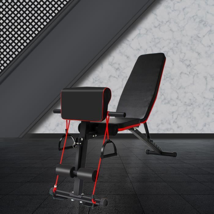 Goble Banc de musculation pliable banc 4en1 pour l'entraînement à domicile banc à poids réglable