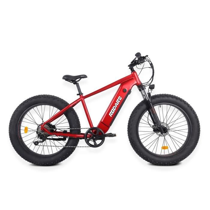 Kraken - Rouge métallisé - 250W-10Ah - Vélo Électrique Fat Bike - Fatbike e-VTT