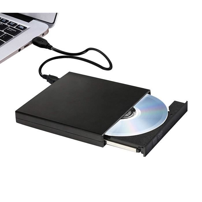 Lecteur CD/DVD Externe,Enregistreur DVD/CD Externe CD +/-RW, Lecteur Externe Portable Optical, Lecteur de DVD Externe USB 2.0 pour W