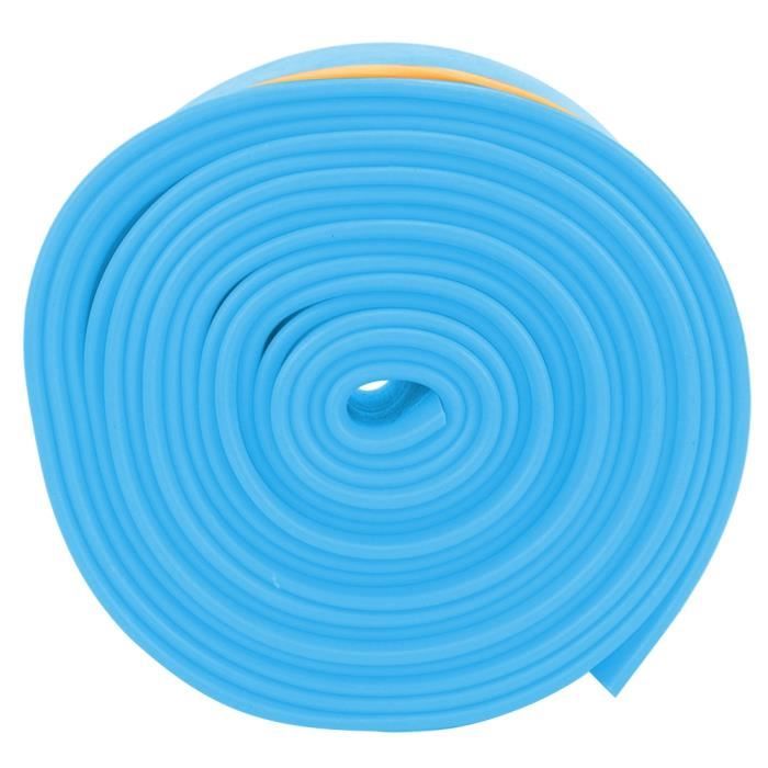 5cm 2.5m sangle de tension élastique ceinture de musculation résistante à l'étirement avec boucles pour femmes filles (bleu)-CHD