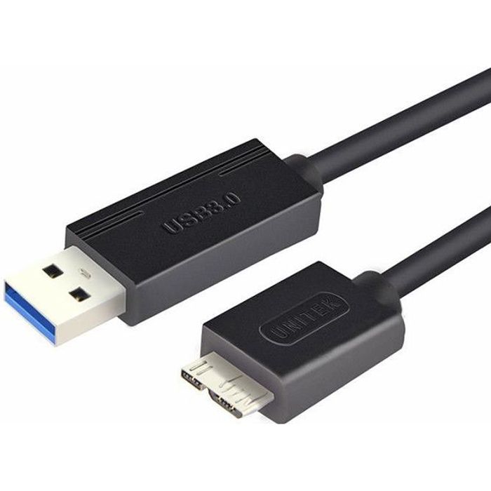 Câble USB 3.0 Super Speed A Mâle AM vers Micro USB B Mâle 0.6 Mètres