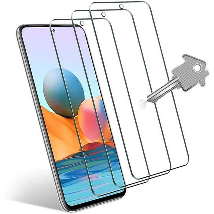 3 Pack Verre Trempé Xiaomi Redmi Note 10, Vitre Protection d'ecran en Verre Trempé incassable Tempered Glass