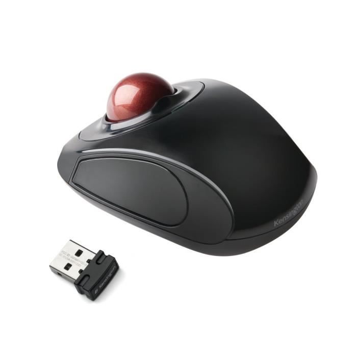 Kensington Orbit Mouse - Trackball Sans Fil Ergonomique et Mobile, Compatible avec Windows & macOS - Rouge (Ruby Red) (K72352EU)