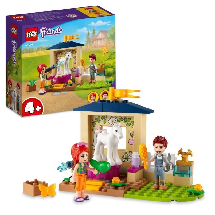 LEGO® 41696 Friends L’Écurie de Toilettage du Poney, Jouet avec Cheval pour Enfants dès 4 Ans, Inclut avec Animaux de la Ferme