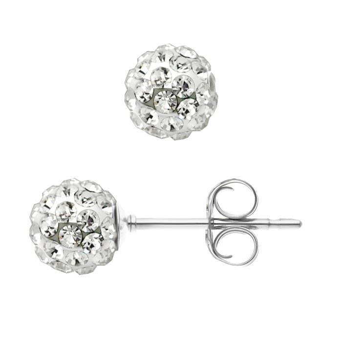 LOVA LOLA VAN DER KEEN - Boucles d'Oreilles - Joaillerie Prestige - Véritable Cristal - Argent Massif 925 Millièmes - Bijou Femme