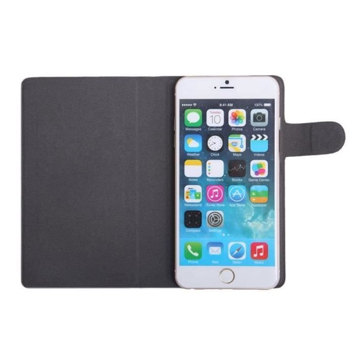 WE Etui pour smartphone 5,5 - - Effet peau de pêche - Noir