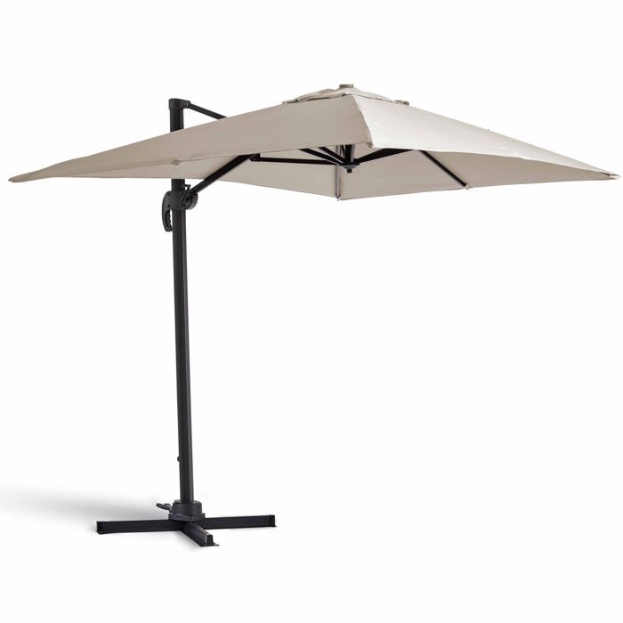 Parasol déporté rotatif, structure en aluminium, 2x3m modèle Amalya Ecru