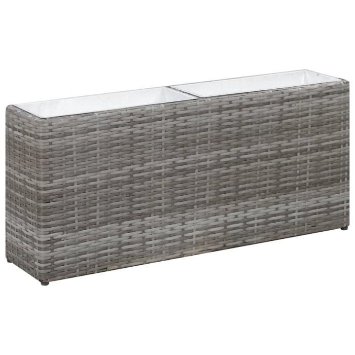 5338Mobilier BEST® Jardinière,BAC A FLEUR,Lit surélevé de jardin Balcon,Terrasse,Lit surélevé de jardin à 2 pots 90x20x40 cm Résine