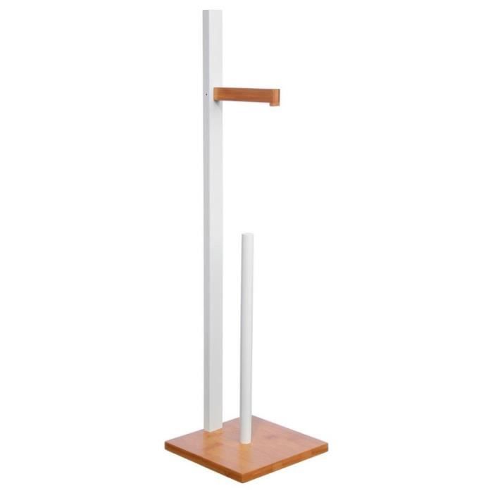 Porte Papier WC -Bambou- 71cm Blanc