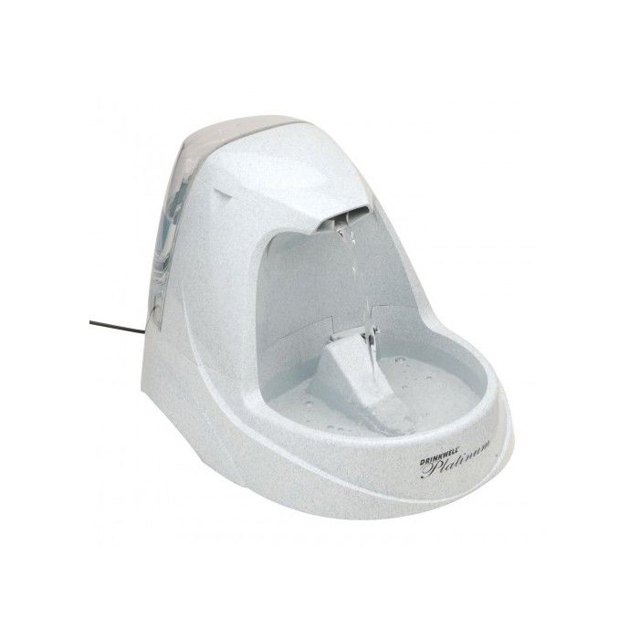 PetSafe - Fontaine à eau en Cascade Drinkwell Platinum 5 L pour Chien et Chat – Débit réglable - Retient les Odeurs et Bactéries