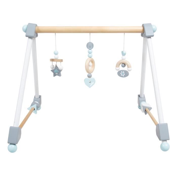 ROBA Portique d'Eveil Roba en bois -miffy-, arc pour bébé, éléments de jeu réglables en hauteur avec anneau de dentition