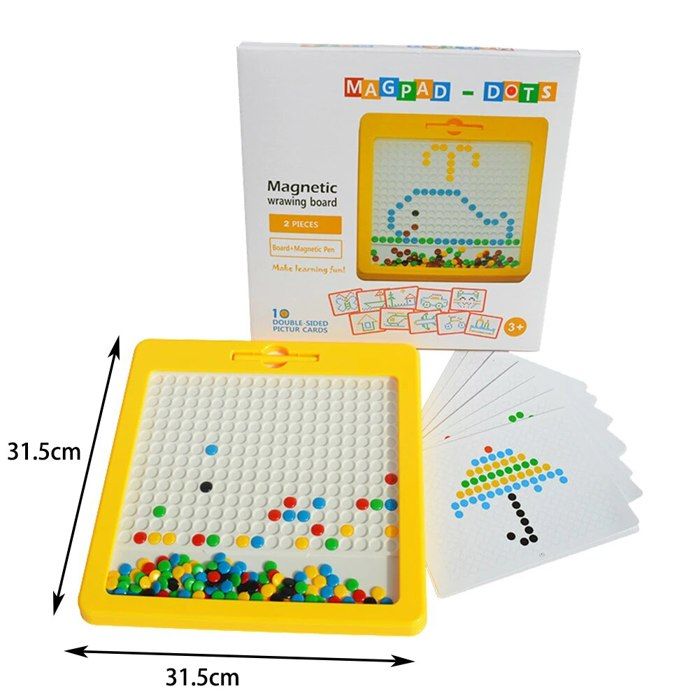 Tableau Magnétique à Dessin Pour Enfants - Avec Cartes Modèles Et Stylo - 13,3x11,8 Pouces - Éducatif Montessori