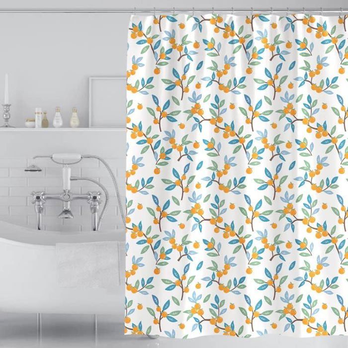 WONGS BEDDING Rideau De Douche Anti-Moisissures 120x180cm Feuilles Vertes - Lavable Imperméable