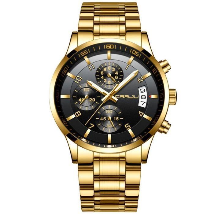 Montre Homme ZHOWE Quartz Avec Date - Boîtier Acier Inoxydable 39mm - Style Sport - Occasion Comme Neuve