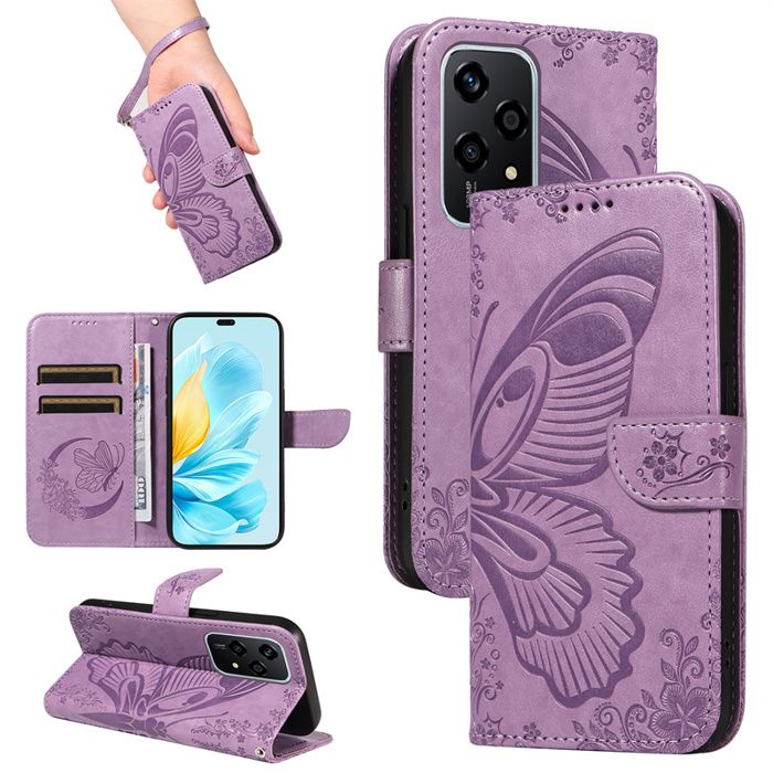 Coque Flip Magnétique Huawei Honor 50 / Nova 9 – Cuir PU, Fentes Cartes, Support Pliable – Design Arbres/chats