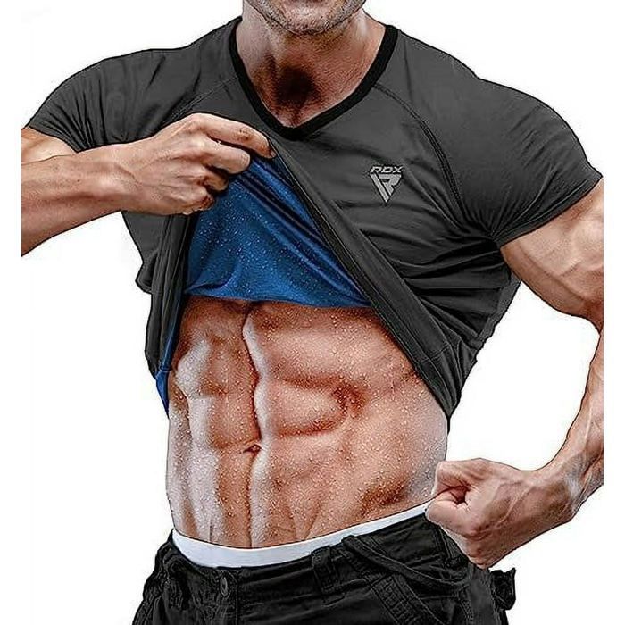 RDX Chemise de Sauna pour Hommes Combinaison de Sudation piégeant la Chaleur Taille Formateur-Tondeuse Corset Chaud Gilet
