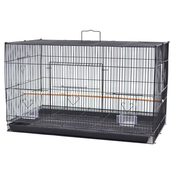 Comparer les prix de Cage Oiseaux Volière portable en Métal pour oiseaux de petite et moyenne taille - ERROLVES - Noir - 75.5*45*45 CM