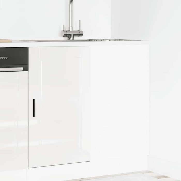 vidaXL Armoire de cuisine Porto blanc brillant bois ingénierie armoire dévier meuble bas dévier de cuisine armoire de 854300