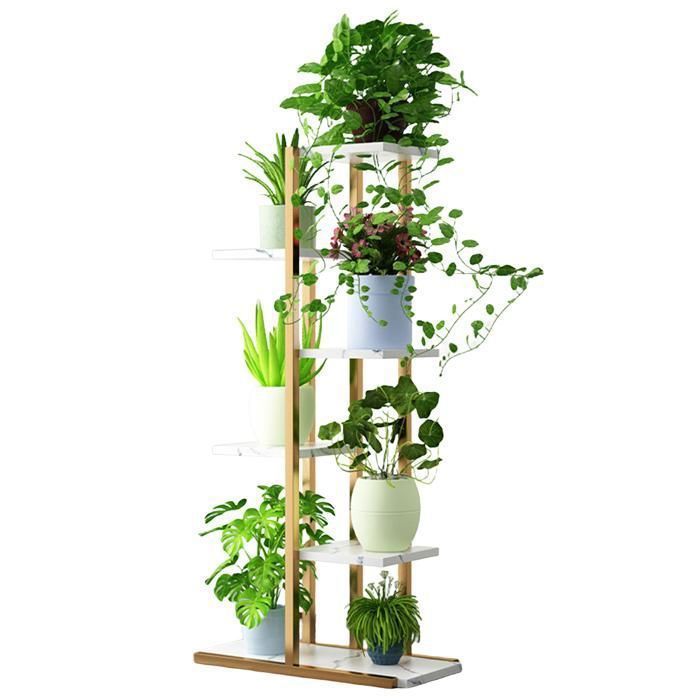 Unho Porte Plante Fer Forgé 9 Niveaux | Étagère 121,5x88x22cm | Charge Max 50kg | Balcon Jardin