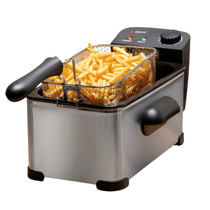 COSTWAY Friteuse Electrique en Acier Inoxydable 2000W avec Contenance 3 L, Panier à Friture 1,6KG avec Crochet Température et Minuterie Réglable COSTWAY Friteuse Electrique en Acier Inoxydable 2000W avec Contenance 3 L, Panier à Friture 1,6KG avec Crochet Température et Minuterie Réglable