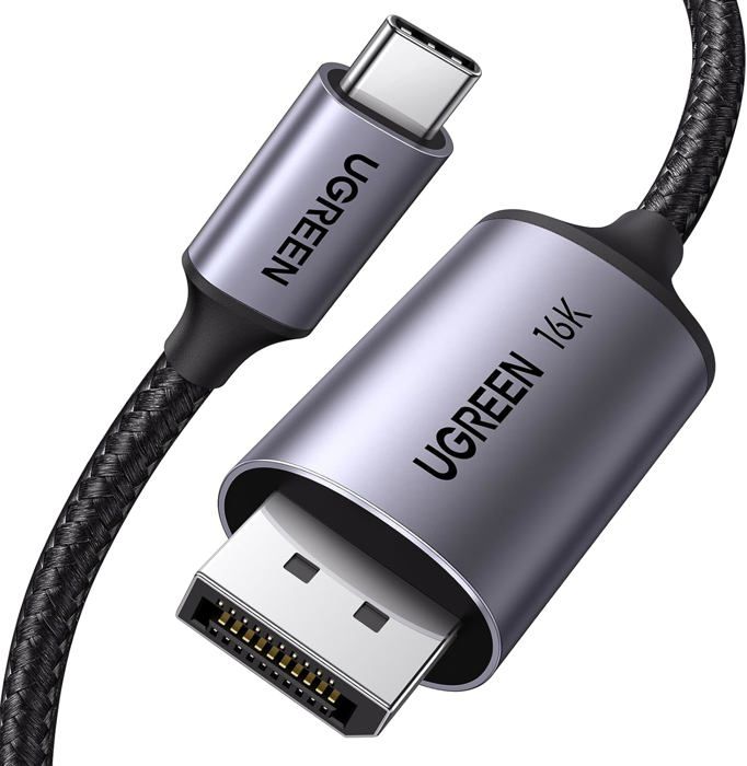 Cavo da USB C a DisplayPort 2.1 [16K a 30Hz, 8K a 60Hz, 4K a 144Hz/120Hz] Cavo 8K da tipo C a DP 2.1 [40 Gbps, Thunderbolt 4/3] Compatibile con MacBook Pro/Air, iPad Pro, Samsung Galaxy S21, Surface