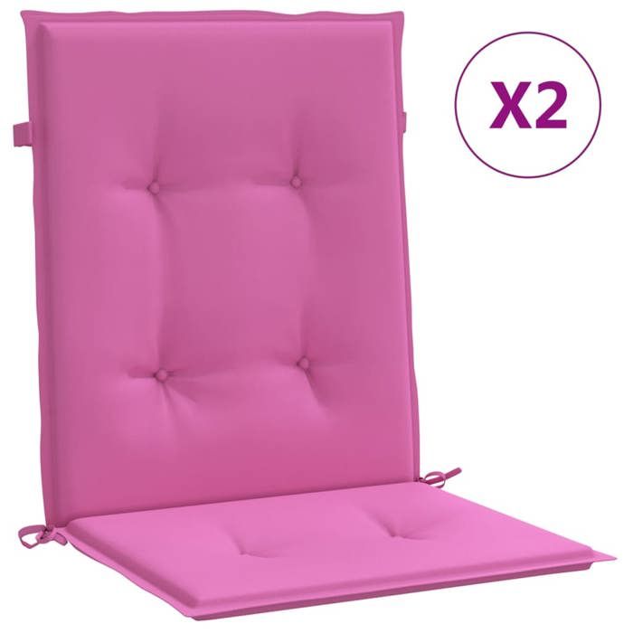 Lot De 2 Coussin De Chaise Avec Dossier - 40x80 Cm - Coussin Jardin Extérieur Amovible Avec Sangle Antidérapante