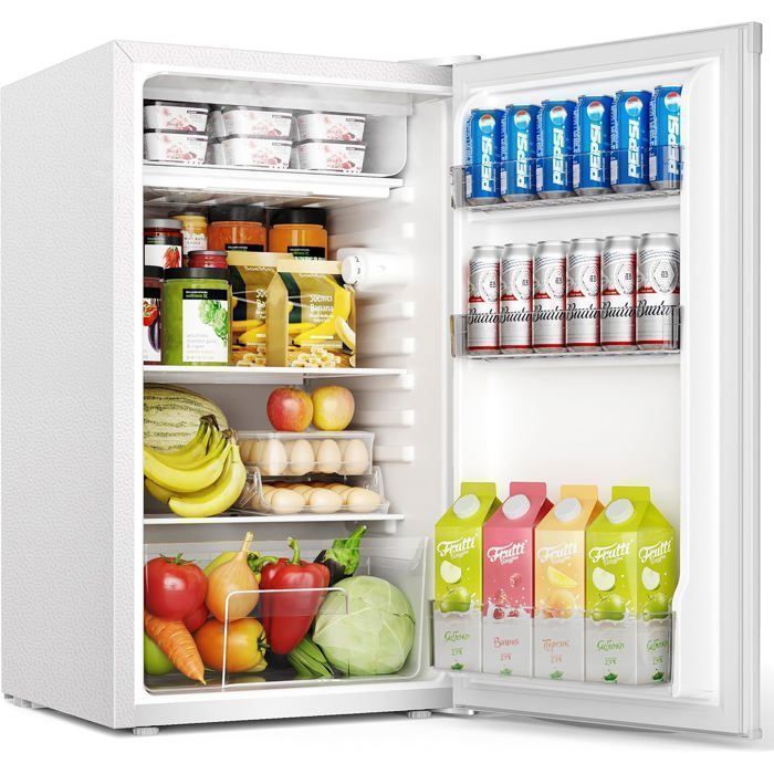 Réfrigérateur Top - Euhomy RF32DE(w) - 93.5L(8.5+85) -Thermostats Réglables - 44.5*48.2*79.5cm - Blanc - 0.49kwh/jour