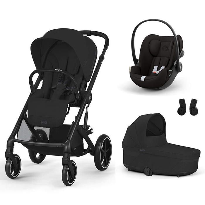 CYBEX - Poussette Trio Balios S Lux + Siège auto Cloud G Comfort + Nacelle Cot S Lux Moon Black