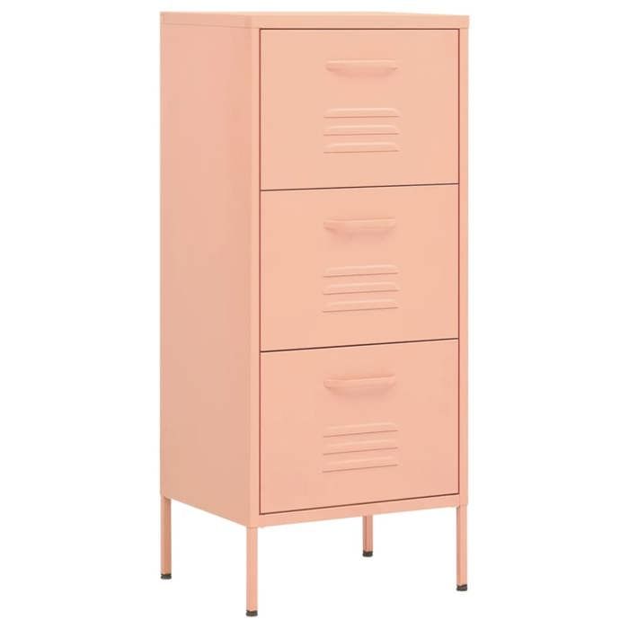 Rose Armoire de rangement CLARENCE Buffet/Armoire latérale Rose 425x35x1015 cm Acier LV2246