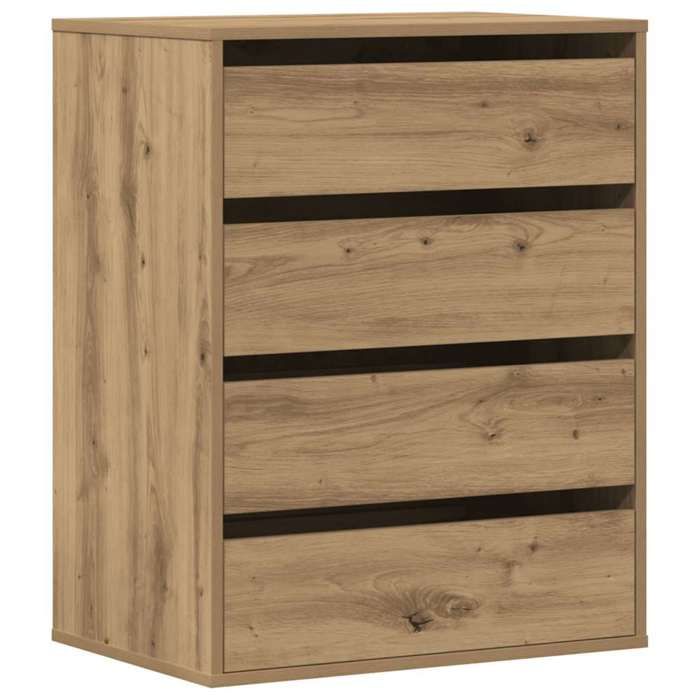 Commode dangle chêne artisanal - GKO - 60x41x76 cm - Bois dingénierie - 4 tiroirs - Brun - Assemblage requis Commode dangle chêne artisanal - GKO - 60x41x76 cm - Bois dingénierie - 4 tiroirs - Brun - Assemblage requis