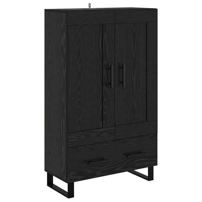 Armoire haute moderne - vidaXL - Chêne noir - 695x31x115 cm - Bois dingénierie - Avec tiroir - 2 portes