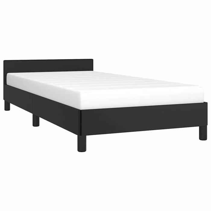 ShieldPro®Cadre de lit - Meuble de chambre - Lit 1 personnes - Lattes robustes - avec tête de lit sans matelas - noir 90 x 200cm - 4