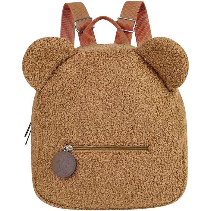 XJYDNCG Sac à Dos Enfant Mignon - Cartable Scolaire Maternelle Cadeau Bébé - Brun Foncé