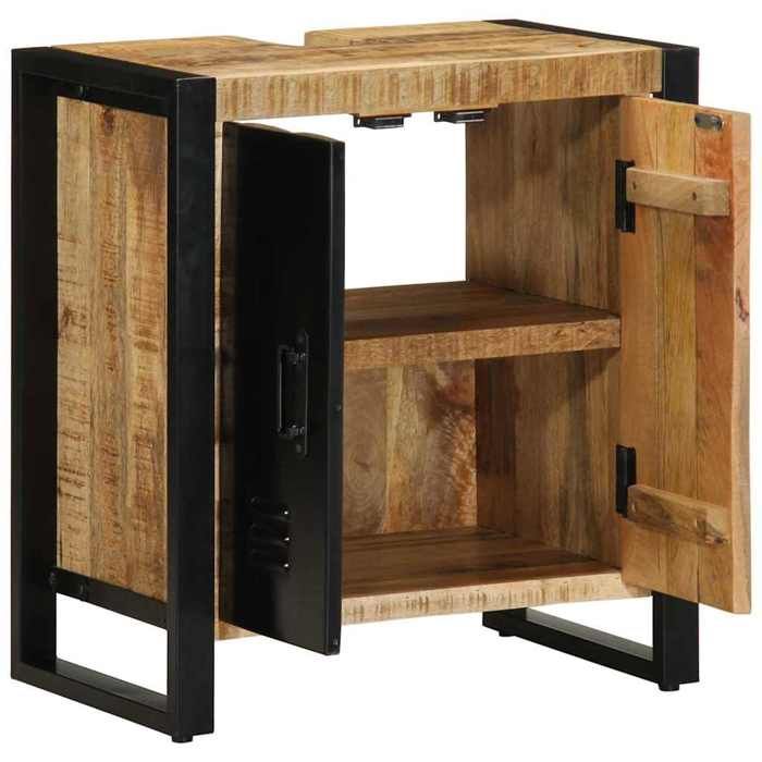 (10519)Moderne Cabinet de salle de bain Marron Bois de mangue massif poid:19.2 kg