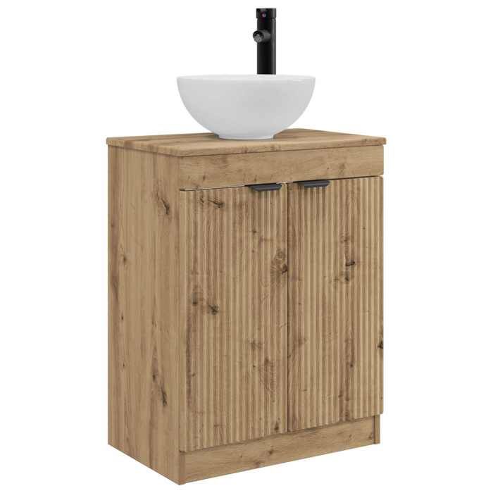 Meuble vasque - Meuble de salle de bain avec évier - vidaXL - bois dingénierie - chêne artisanal - 54 x 35 x 83 cm - 1 étagère 2218