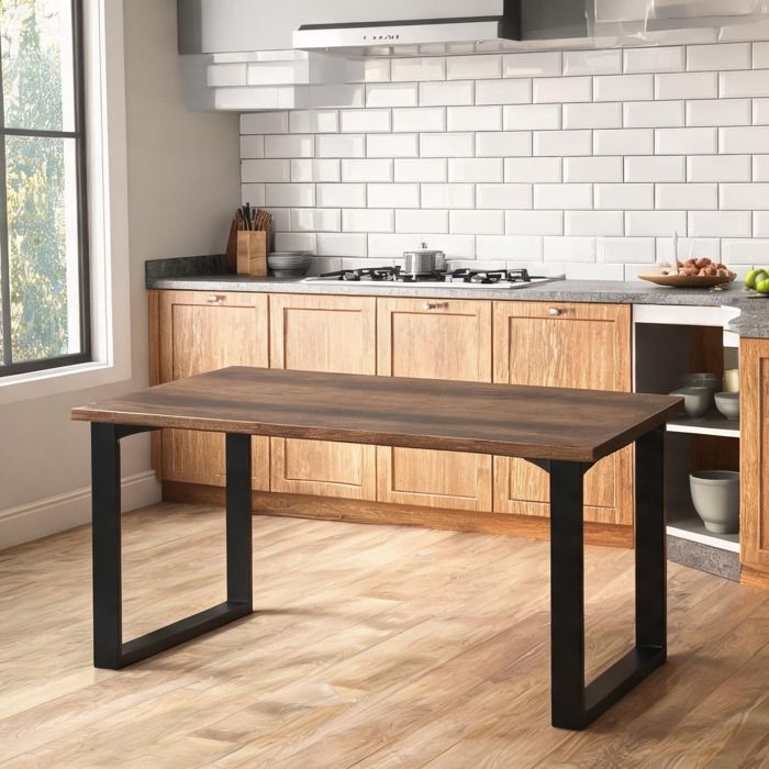 Table basse style industriel MDF et acier 100 x 60 x 50 cm salon moderne