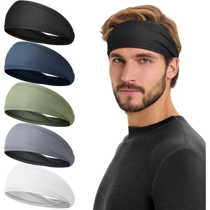 Bandeau Cheveux Homme & Femme [ 5 Pcs] - Serre Tete Homme Anti Transpiration