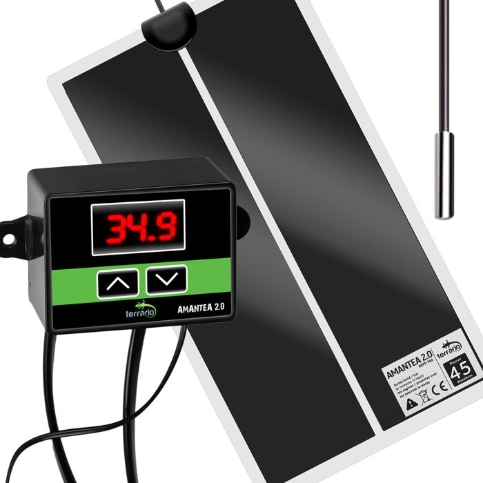 Tapis chauffant avec thermostat pour terrarium/aquarium/reptiles 45W