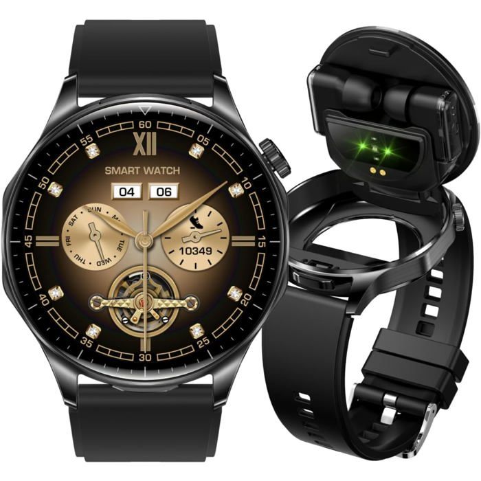 Montre Connectée Homme Femme avec écouteurs Montre Sport Smartwatch pour Android iOS Écran AMOLED de 1 43Montre Intelnte Podometre