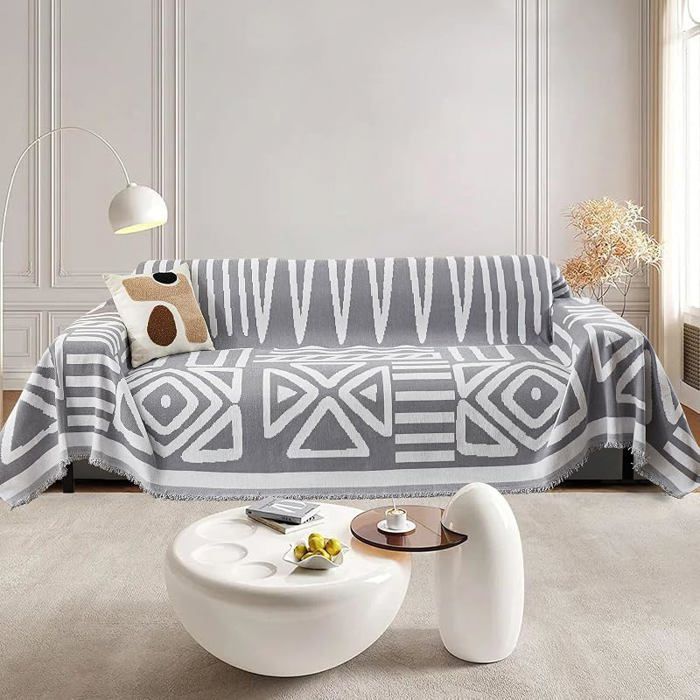 Housse de Canapé 1 2 3 4 Pces en Forme de L angle Protege CanapeProtection Canape Chat Grand:180*260cm Bohème G HOUSSE DE FAUTEUIL