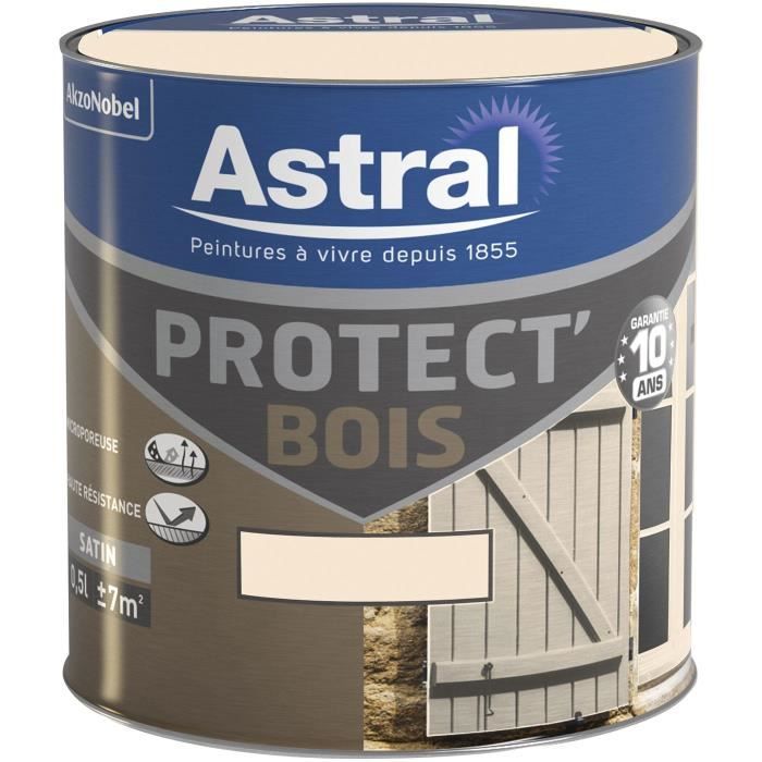 Peinture bois satinée 0.5 L - blanc cassé - Achat / Vente peinture - vernis Peinture  bois satinée 0.5 L bl - Cdiscount