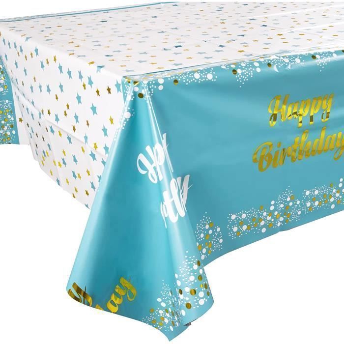 Nappe Anniversaire Imperméable 2 Pièces 137x274cm - Motifs Ballons Colorés Pour Fête Et Banquet