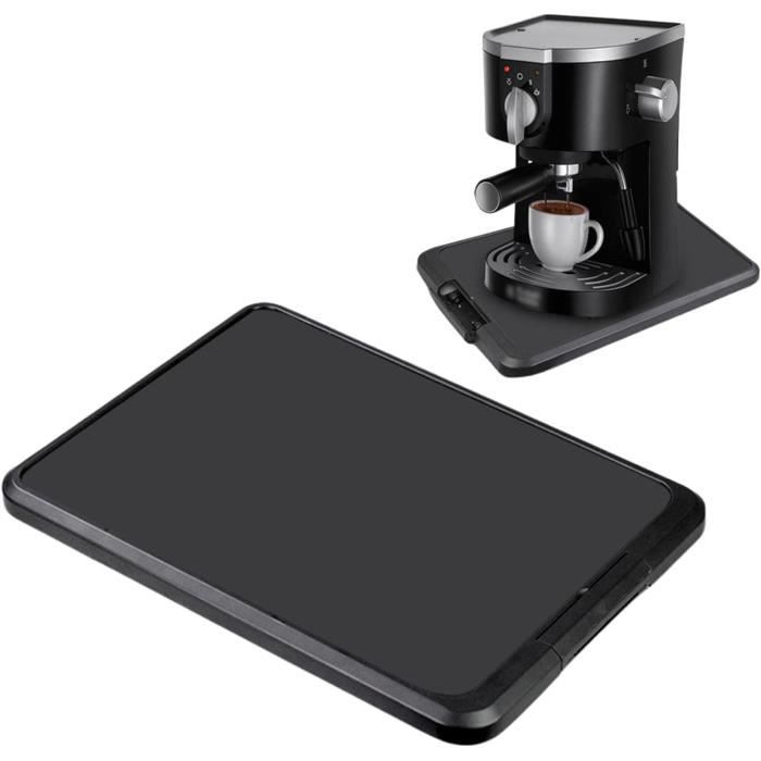 Plateau Coulissant Pour Cafetière – Plastique, 22x30,5 Cm – Base Antidérapante, Roulettes – Pour Déplacer Appareils De Cuisine Facilement