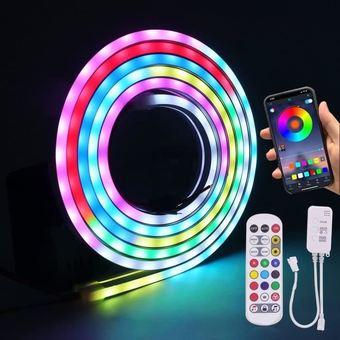 XUNATA 12V Luière Au Néon LED RGB, Iperéable à L'eau Flexible LED
