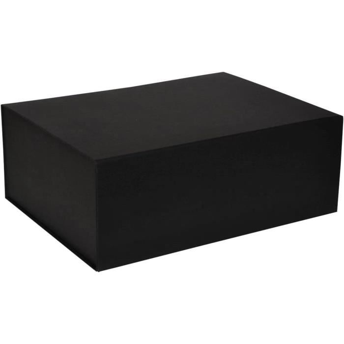 Boîte Aimantée Haute En Carton Luxe Noir 40 X 30 X 15 Cm - Coffret