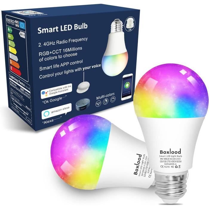 Ampoule connectée LED Ampoule Intelligente RGB 2700K-6500K