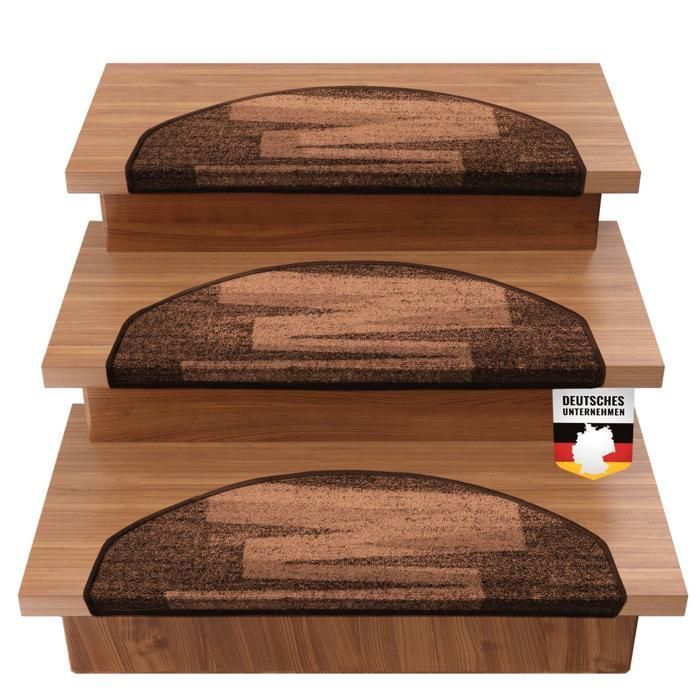 Tapis D'escalier Semi-circulaire Etm Alto - Lot De 15, 65x23.5 Cm, Beige - Adhésif, Antidérapant, Facile à Poser - 3