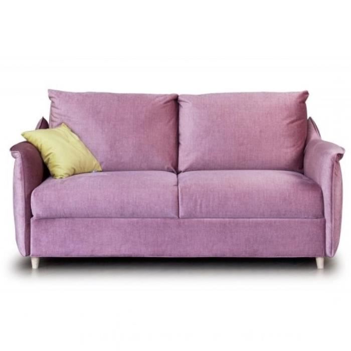 canapé convertible express trice couchage 160 cm gringo fuchsia rose similicuir inside75